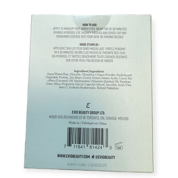 Evio Skin Women's Tear Catchers Hydrogel Hydrate & Brighten Eye Therapy OS NWT - Picture 2 of 2